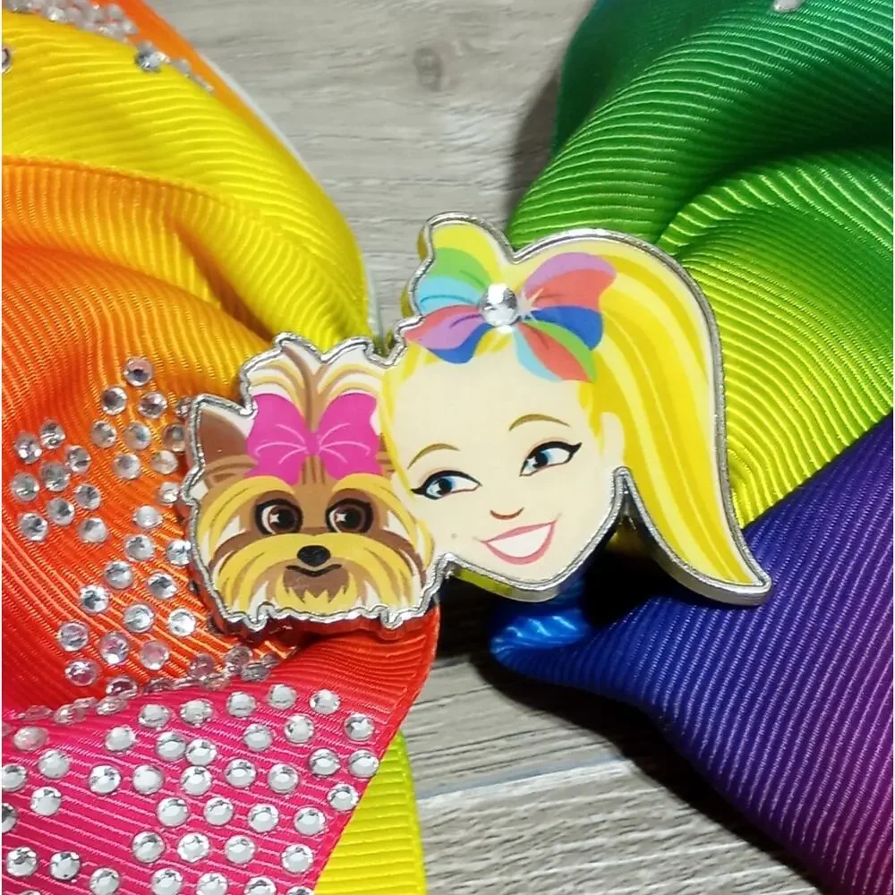 Jojo Siwa Dog Paw Rhinestone Hair Bow With Charms